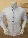 Детская рубашка (10-15 лет), Sinyor Besni, однотонная, приталенная, три кнопки, рукав трансформер