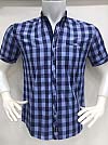 Рубашка X-Port, короткий рукав, в клетку, приталенная, карман-обманка